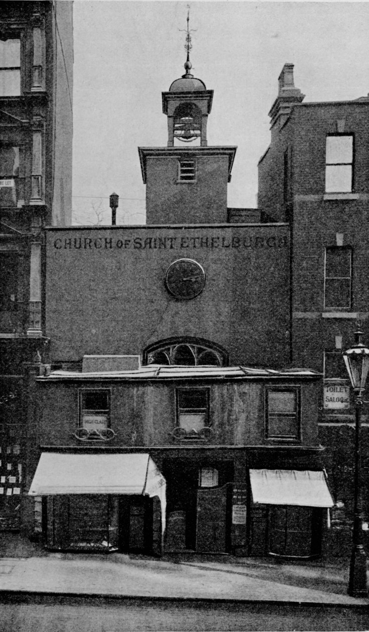 Kościół St Ethelburgas, Bishopsgate, City of London, c1905 1906 autorstwa Photochrom Co Ltd of London