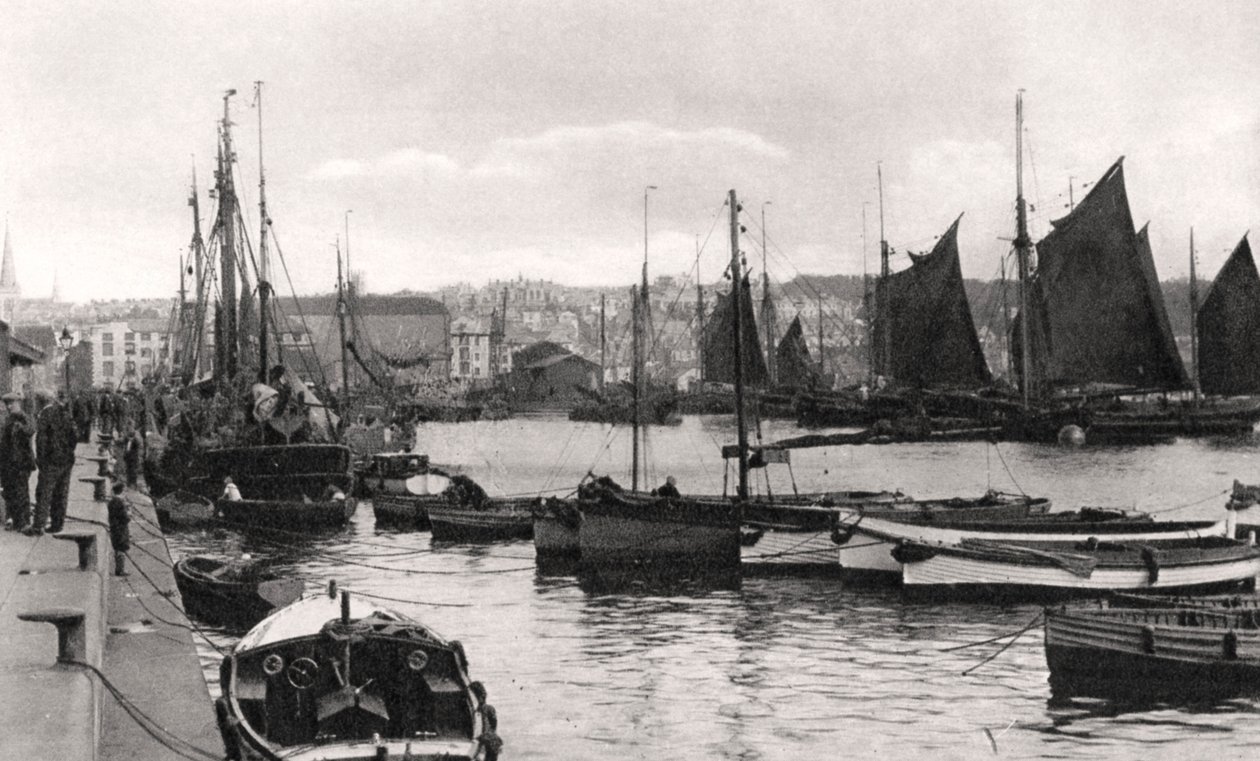 Barbakan, Plymouth, Devon, początek XX wieku. autorstwa Photochrom Co Ltd of London