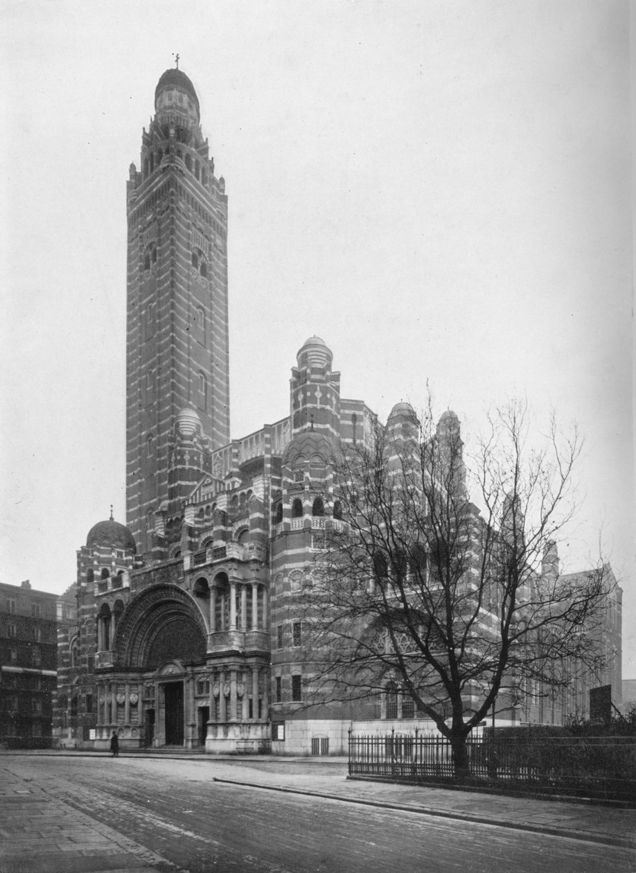 Katedra rzymskokatolicka w Westminster, Londyn, 1911 autorstwa Photochrom Co Ltd of London