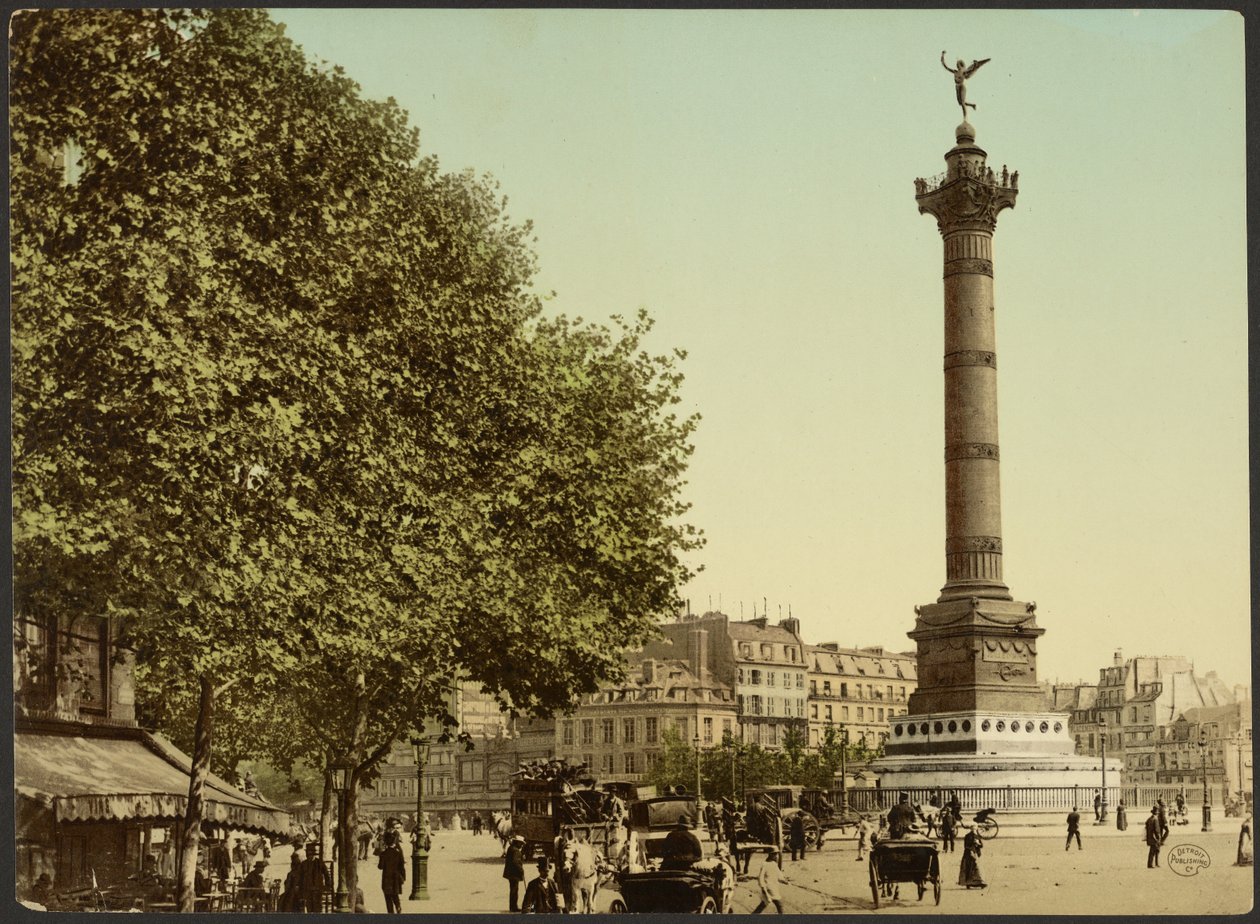 [Colonne de Juillet, Place de la Bastille, Paryż, Francja]. autorstwa Photochrom Zürich