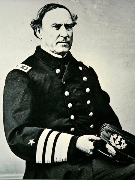 Portret Davida Glasgow Farraguta (1801-1870); zdobył Nowy Orlean w 1862 i Mobile Bay autorstwa Photographer American