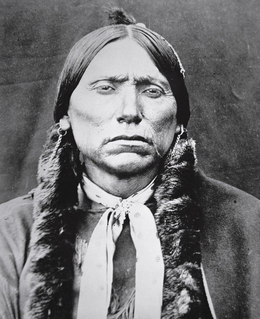 Quanah Parker (ok. 1845-1911) (zdjęcie czarno-białe) autorstwa Photographer American