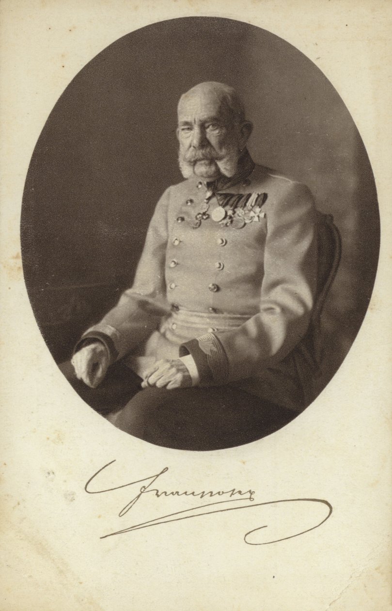 Cesarz Austrii Franciszek Józef I (zdjęcie czarno-białe) autorstwa Photographer Austrian