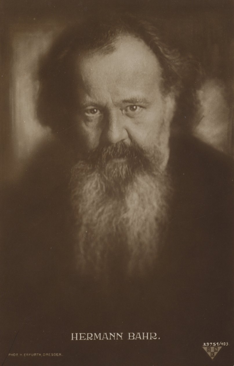 Hermann Bahr (1863-1934), austriacki pisarz i dramaturg (zdjęcie czarno-białe) autorstwa Photographer Austrian