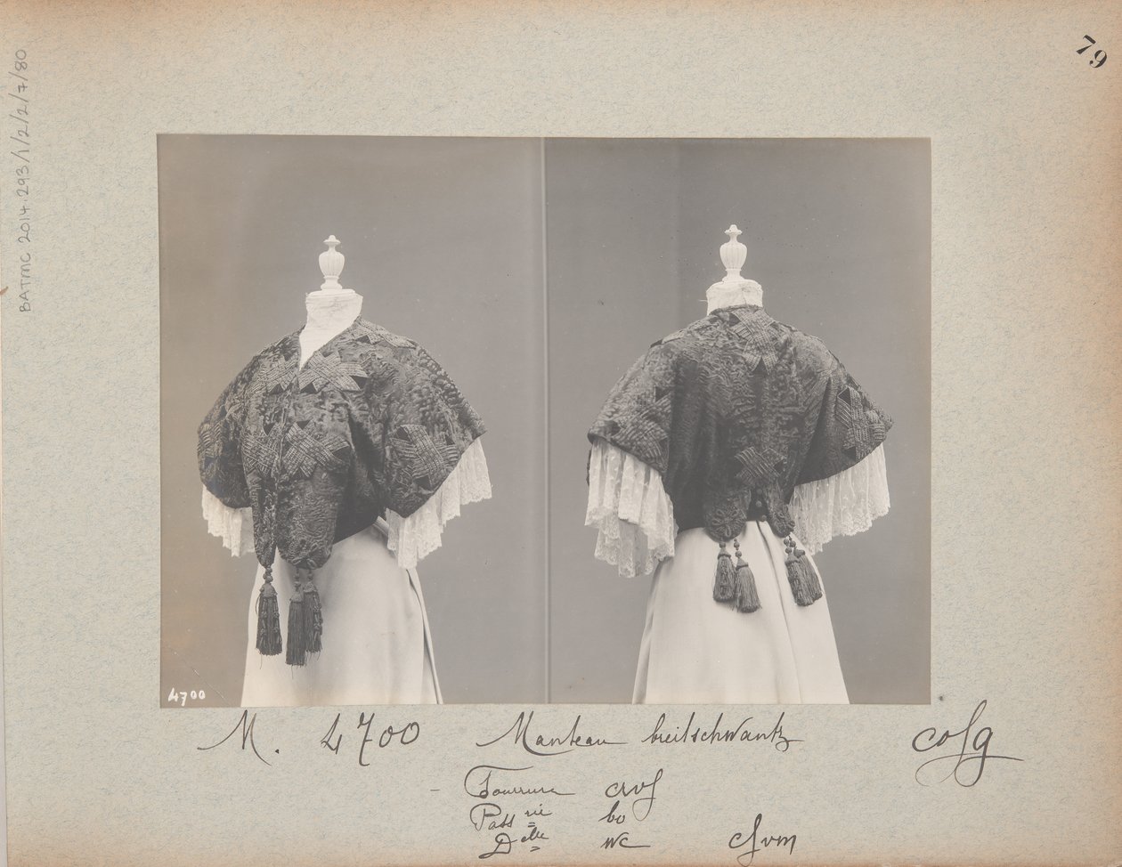 Strona albumu: House of Worth, Jacket autorstwa Photographer French