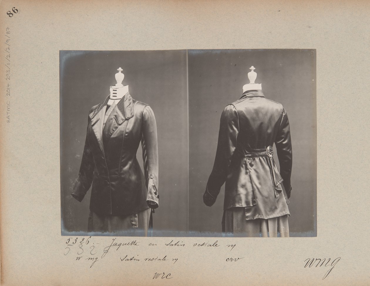 Strona albumu: House of Worth, Jacket autorstwa Photographer French