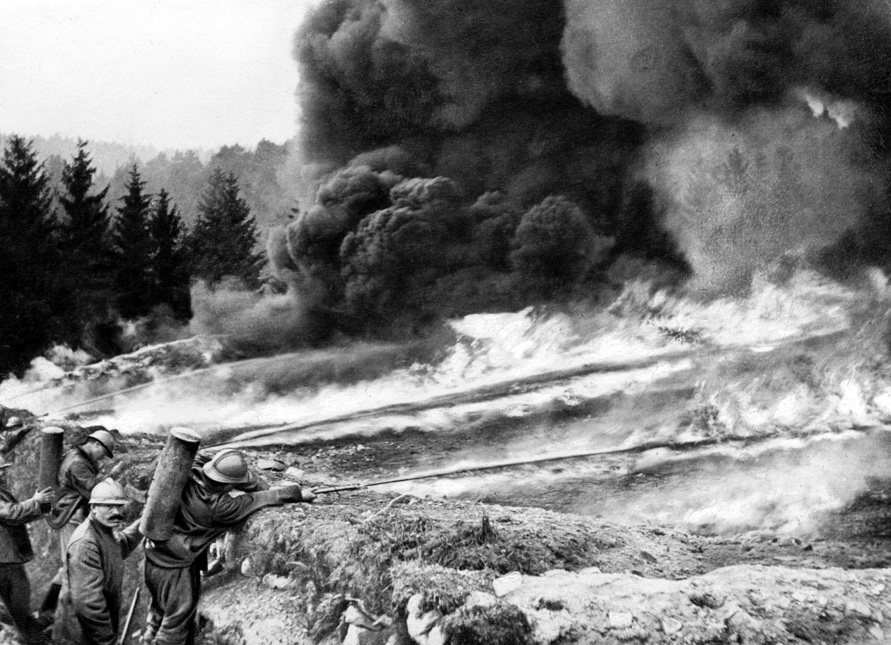 Francuscy żołnierze w okopach, Chemin des Dames autorstwa Photographer French