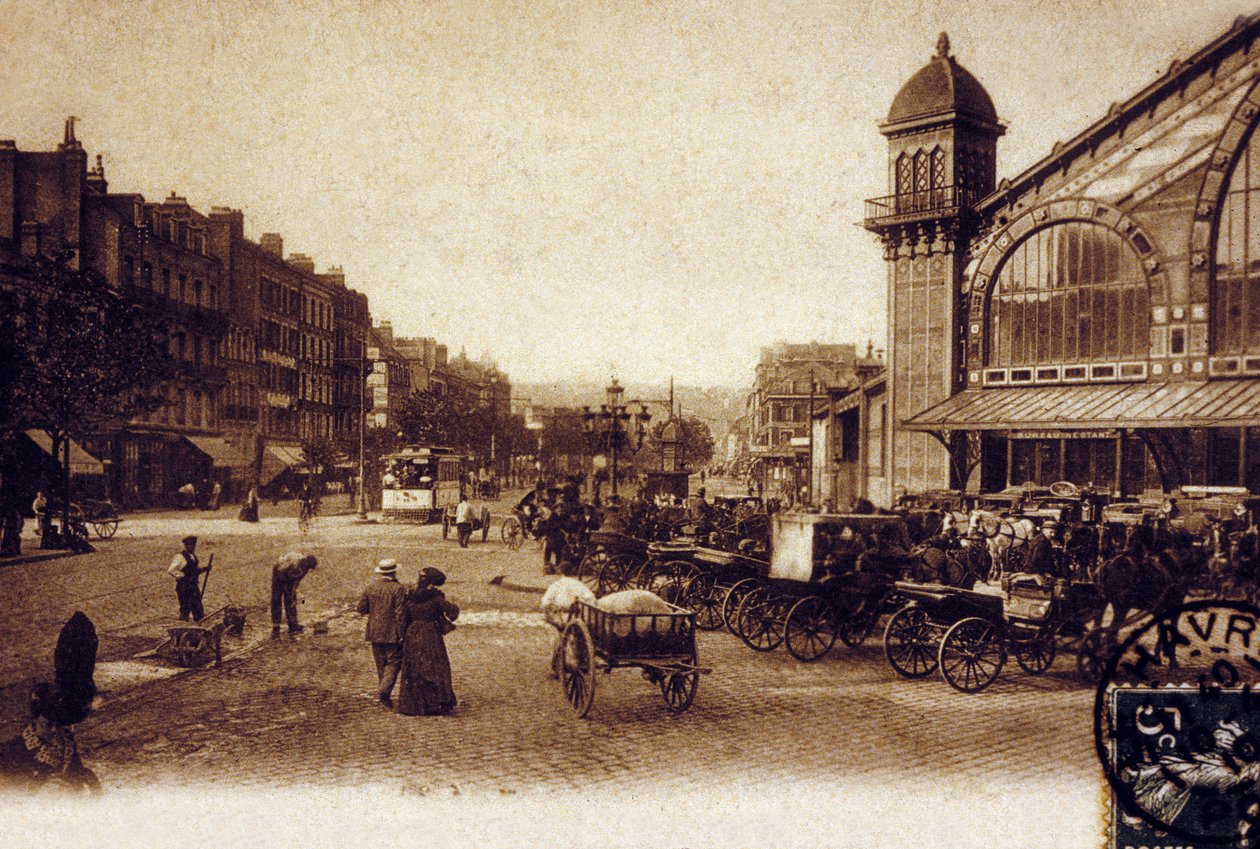 Hawr, Normandia, ok. 1900 (czarno-białe zdjęcie) autorstwa Photographer French