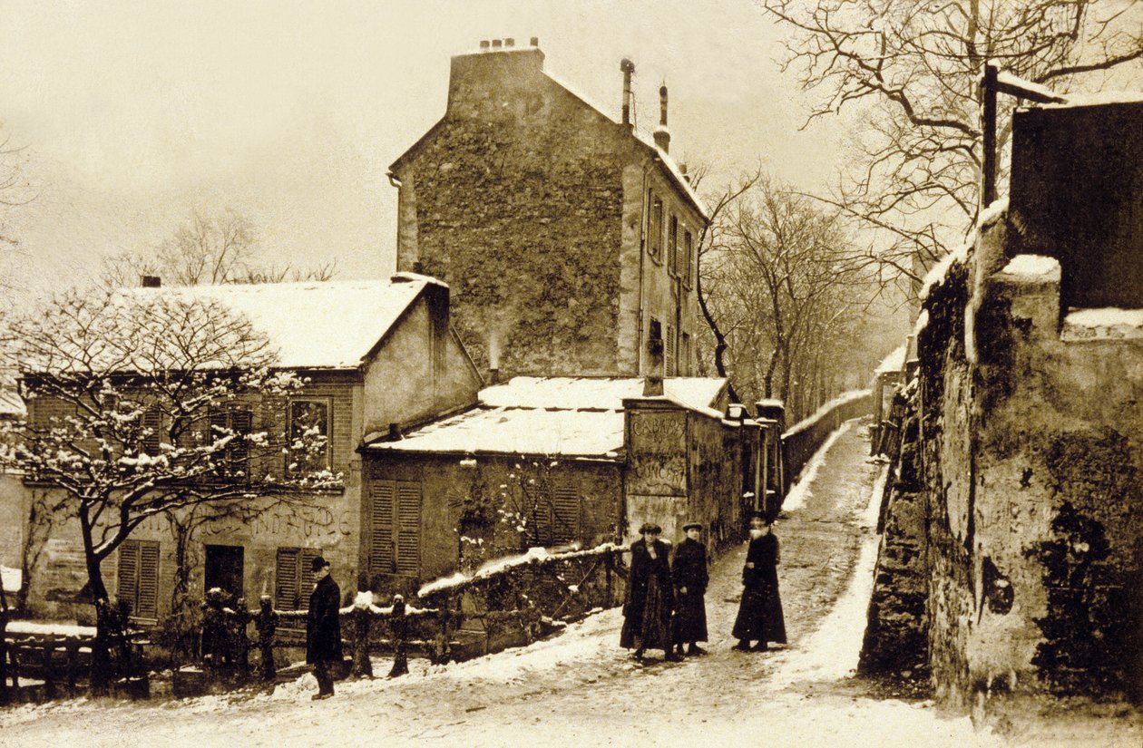 Zwinny królik, Montmartre, Paryż, ok. 1900 (czarno-białe zdjęcie) autorstwa Photographer French