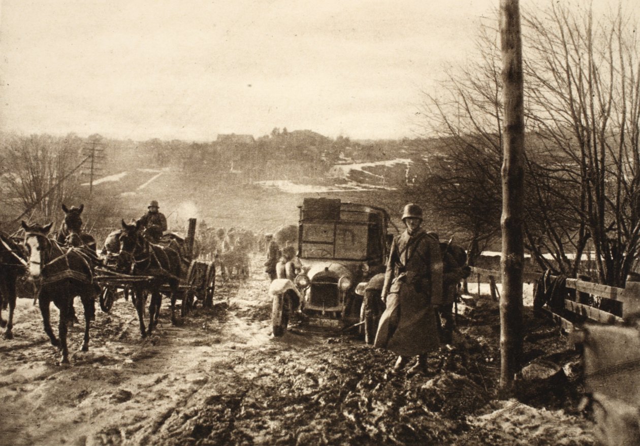 Wojska niemieckie w Finlandii (zdjęcie czarno-białe) autorstwa Photographer German