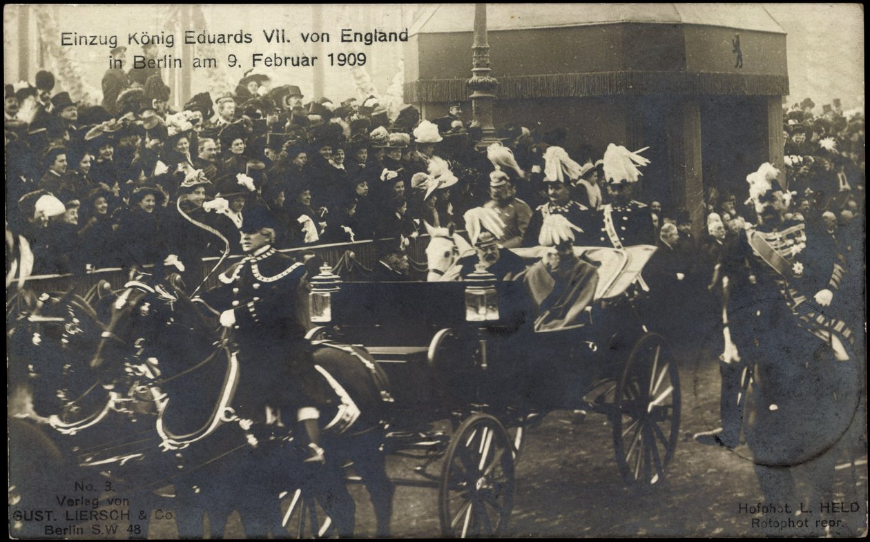 Król Eduard VII przeciwko Anglii w Berlinie, 9 lutego 1909 r. autorstwa Photographer German