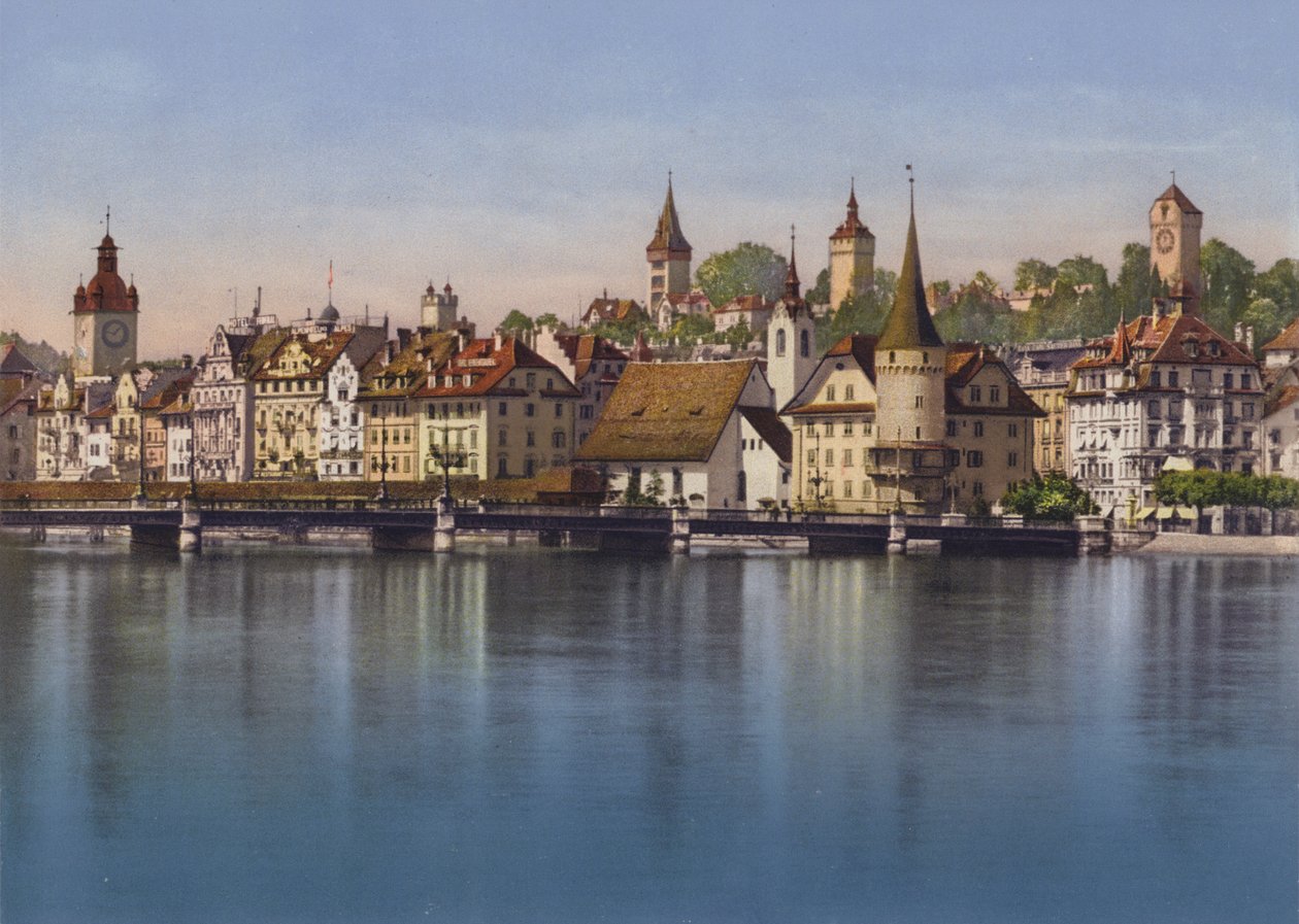 Stara Lucerna, Seebrucke i Musegg (zdjęcie kolorowe) autorstwa Photographer Swiss