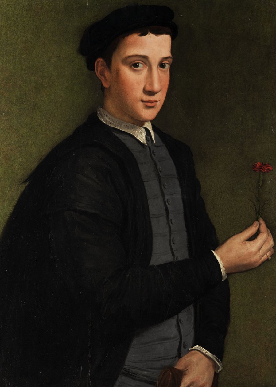 Młody mężczyzna z goździkiem autorstwa Pier Francesco Foschi