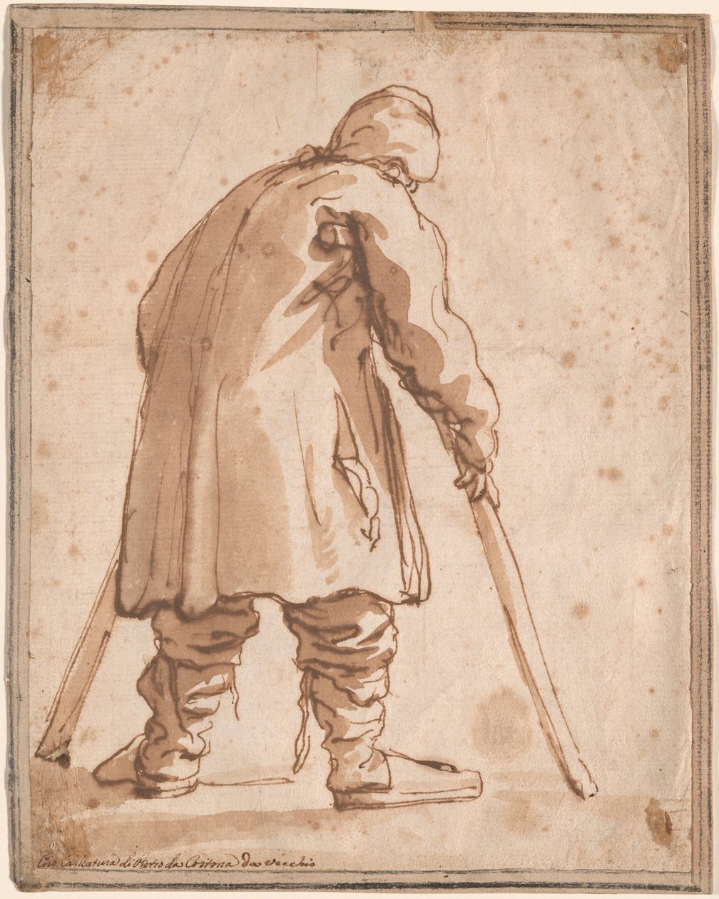 Karykatura mężczyzny, o którym mówi się, że jest Pietro da Cortona autorstwa Pier Francesco Mola