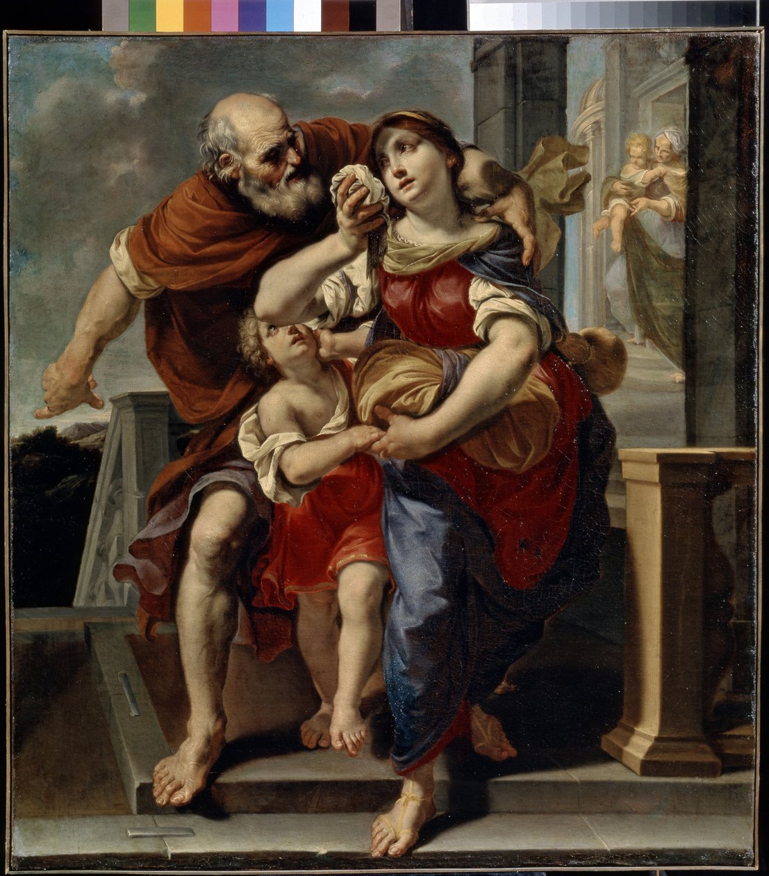 Hagar opuszcza dom Abrahama autorstwa Pier Francesco Mola
