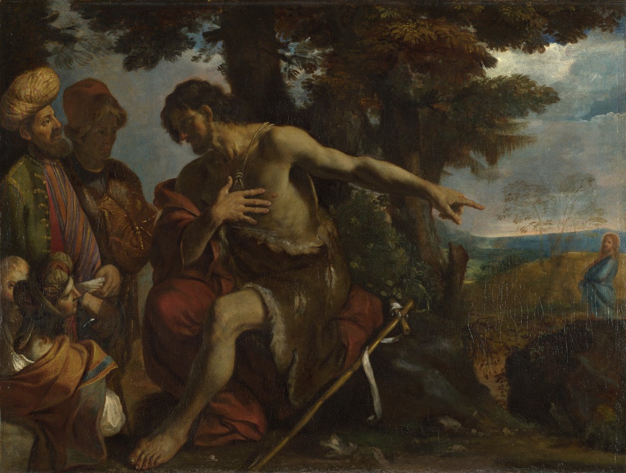 Przepowiadanie św. Jana Chrzciciela na puszczy, c. 1640 autorstwa Pier Francesco Mola