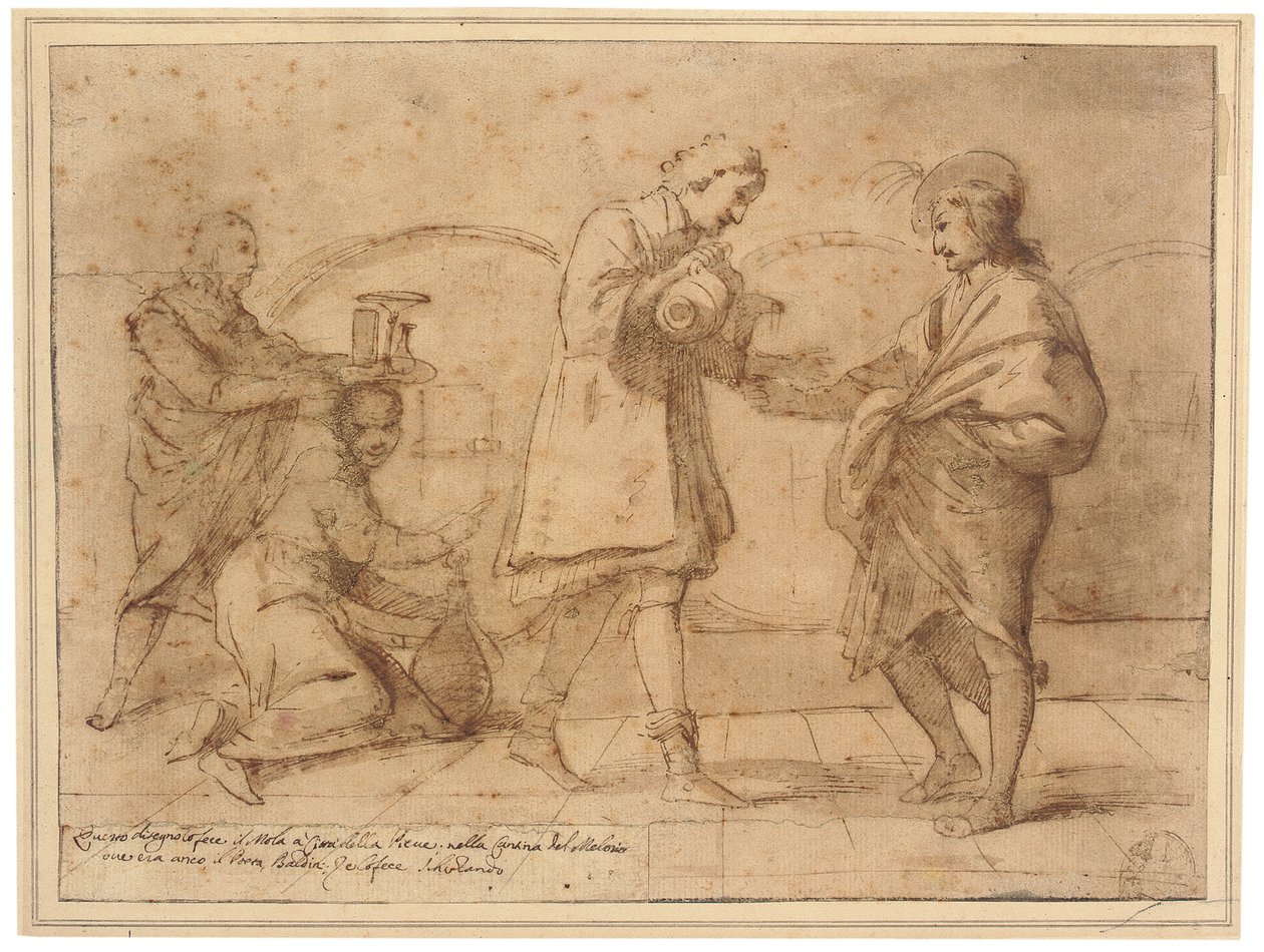 Poeta Baldini pijący w barze Melosi autorstwa Pier Francesco Mola