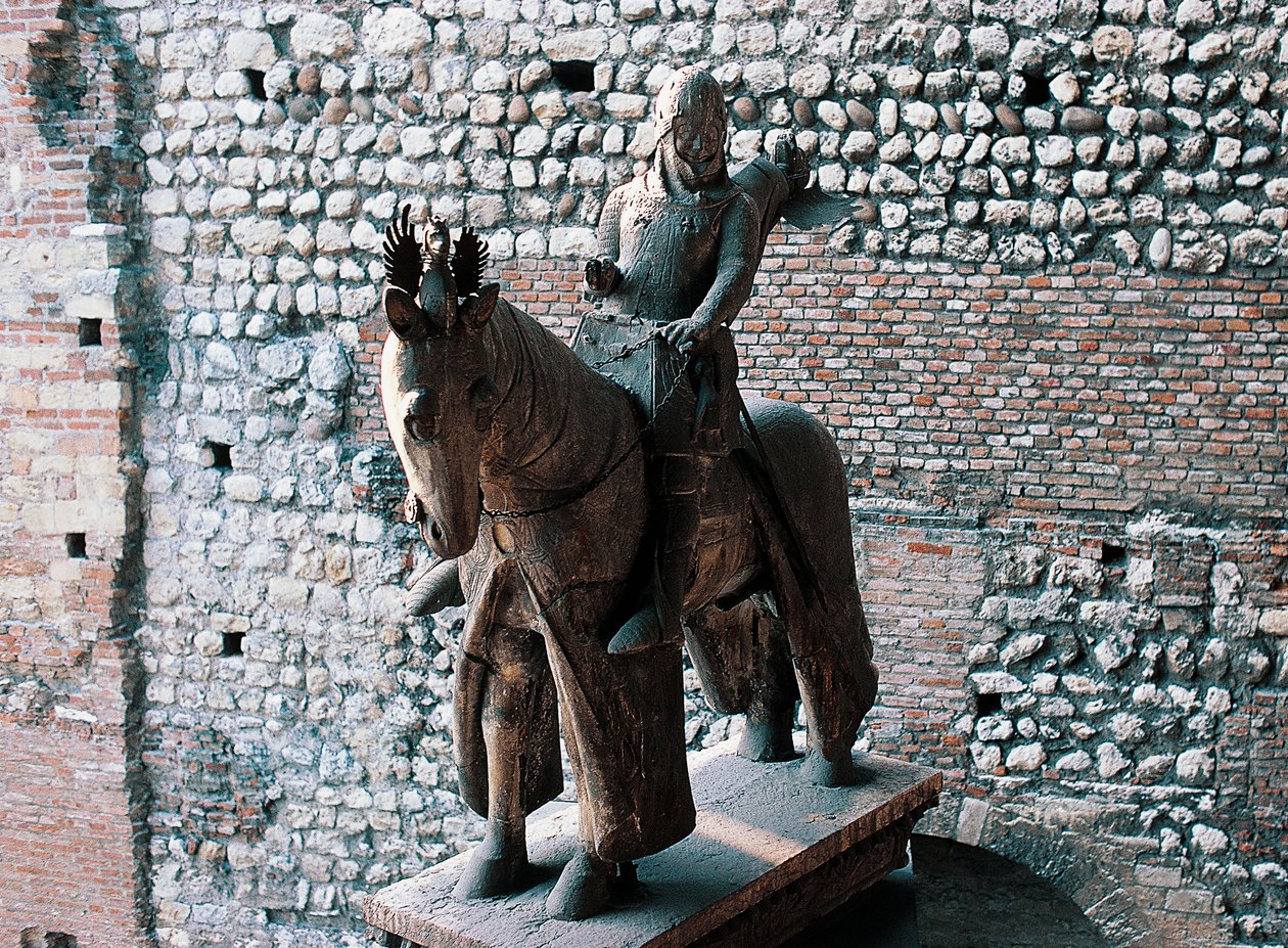 Pomnik konny Cangrande I della Scala, Castelvecchio, Werona, Wenecja Euganejska, Włochy autorstwa Blaise Nicolas Le Sueur
