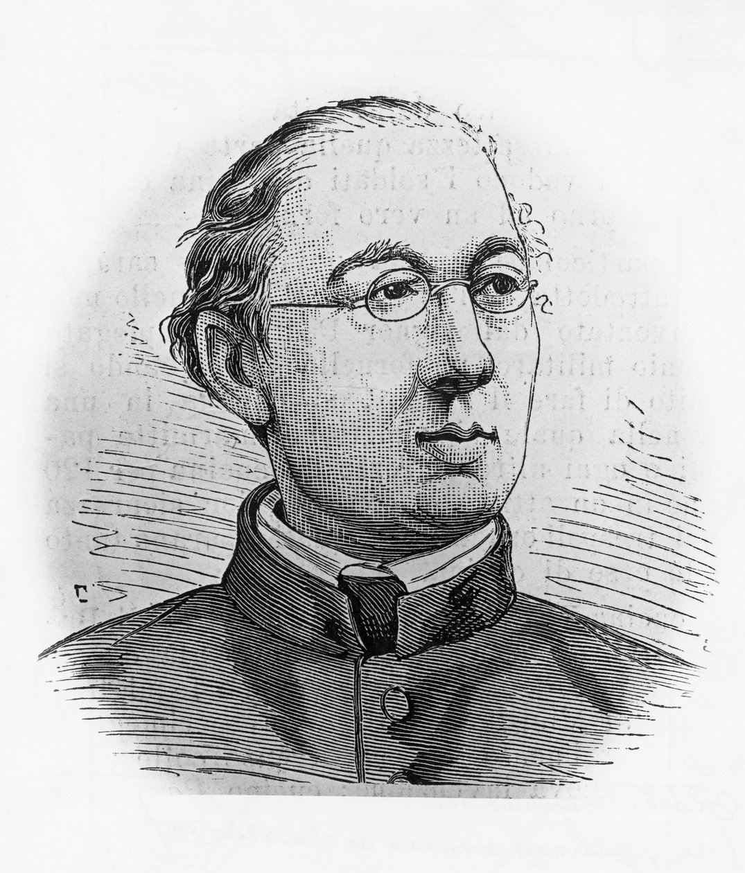 Portret Josepha Hergenroethera (1824-1890), niemieckiego historyka i kardynała oraz pierwszego kardynała-prefekta Archiwów Watykańskich, grawerowanie autorstwa Blaise Nicolas Le Sueur