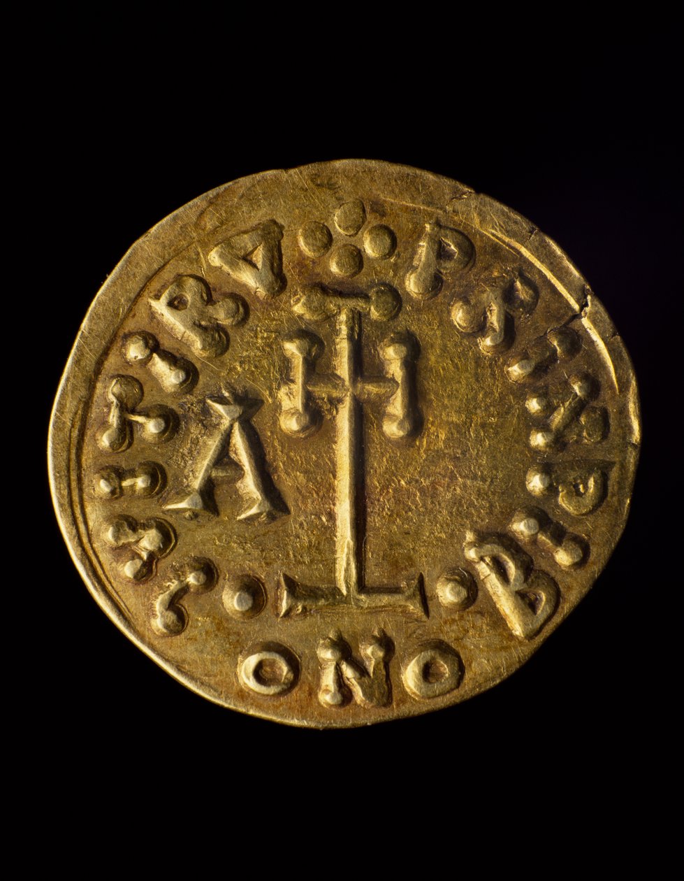 Solidus księcia Arechi, rewers, monety lombardzkie, VIII w. autorstwa Blaise Nicolas Le Sueur