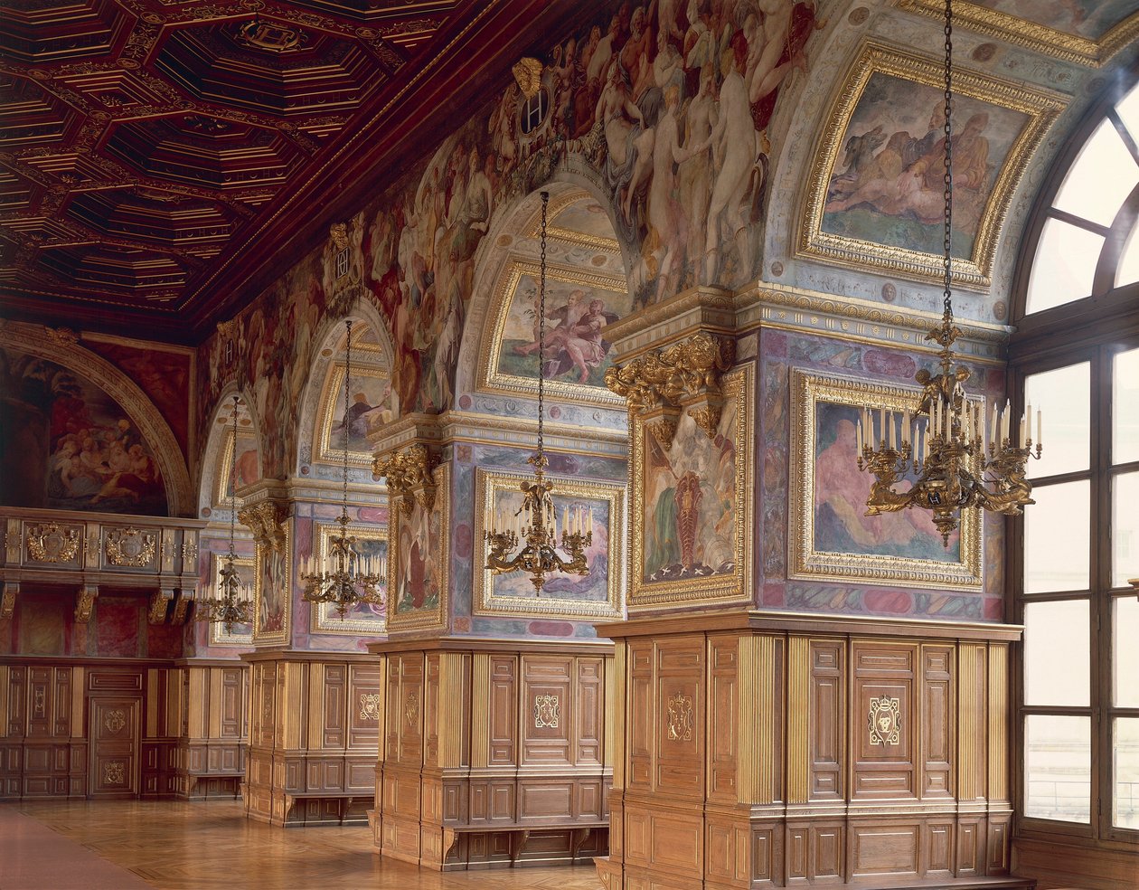 Sala balowa, Chateau de Fontainebleau, Francja autorstwa Blaise Nicolas Le Sueur
