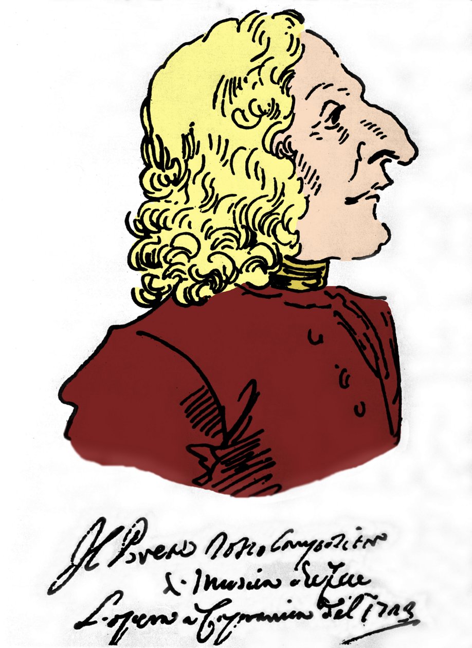 Antonio Vivaldi (1678-1741), Karykatura Pierre Leone Ghezzi (1674-1755) autorstwa Pier Leone Ghezzi