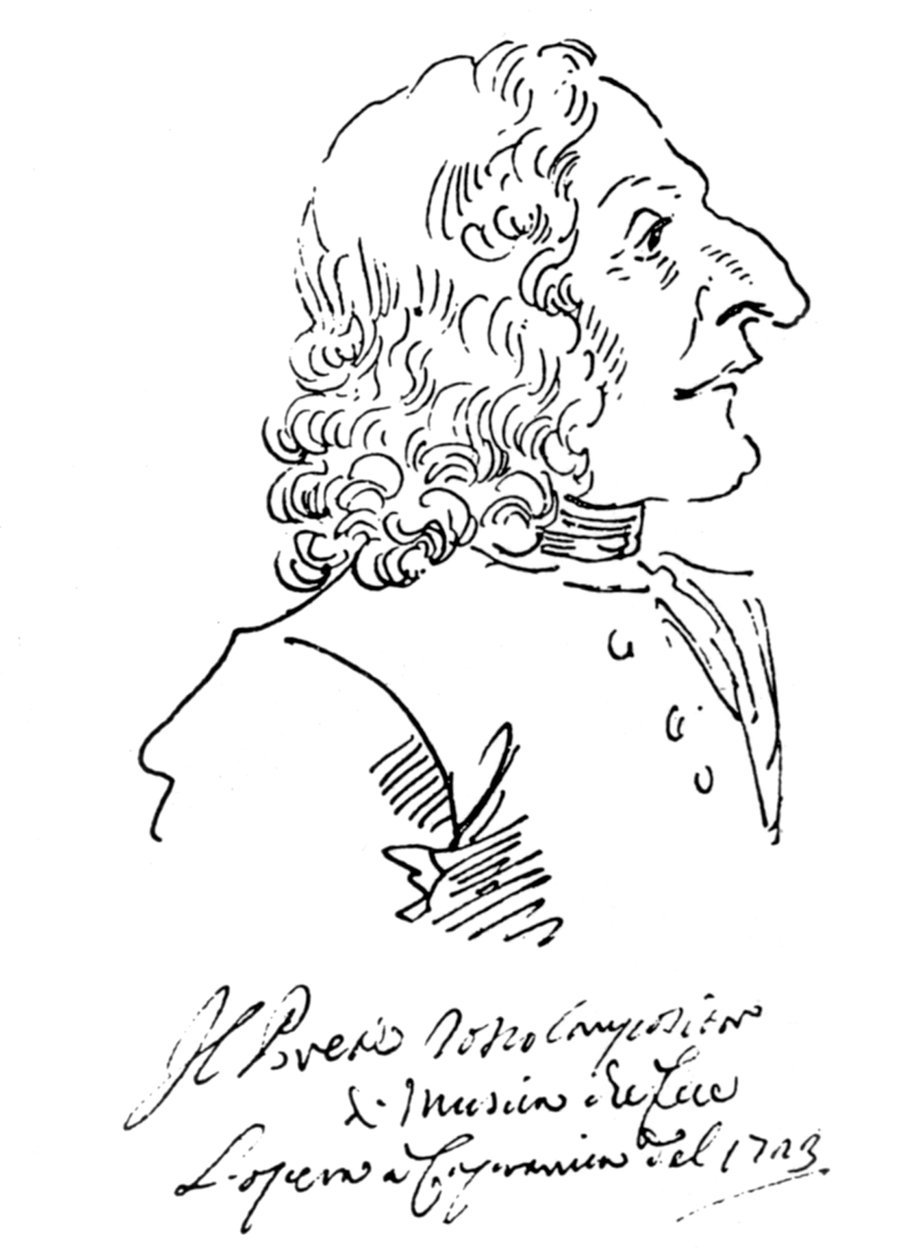 Karykatura kompozytora Antonio Vivaldiego, 1723 autorstwa Pier Leone Ghezzi