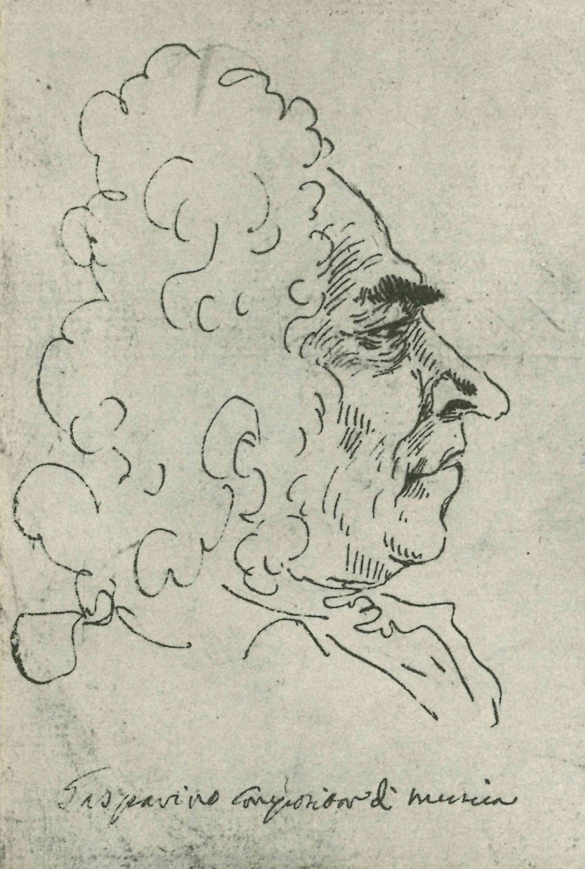 Francesco Gasparini (by Pier Leone Ghezzi) Rom, Bibl Vat - Codici Ottoboniani latini 3113, fol8 autorstwa Pier Leone Ghezzi