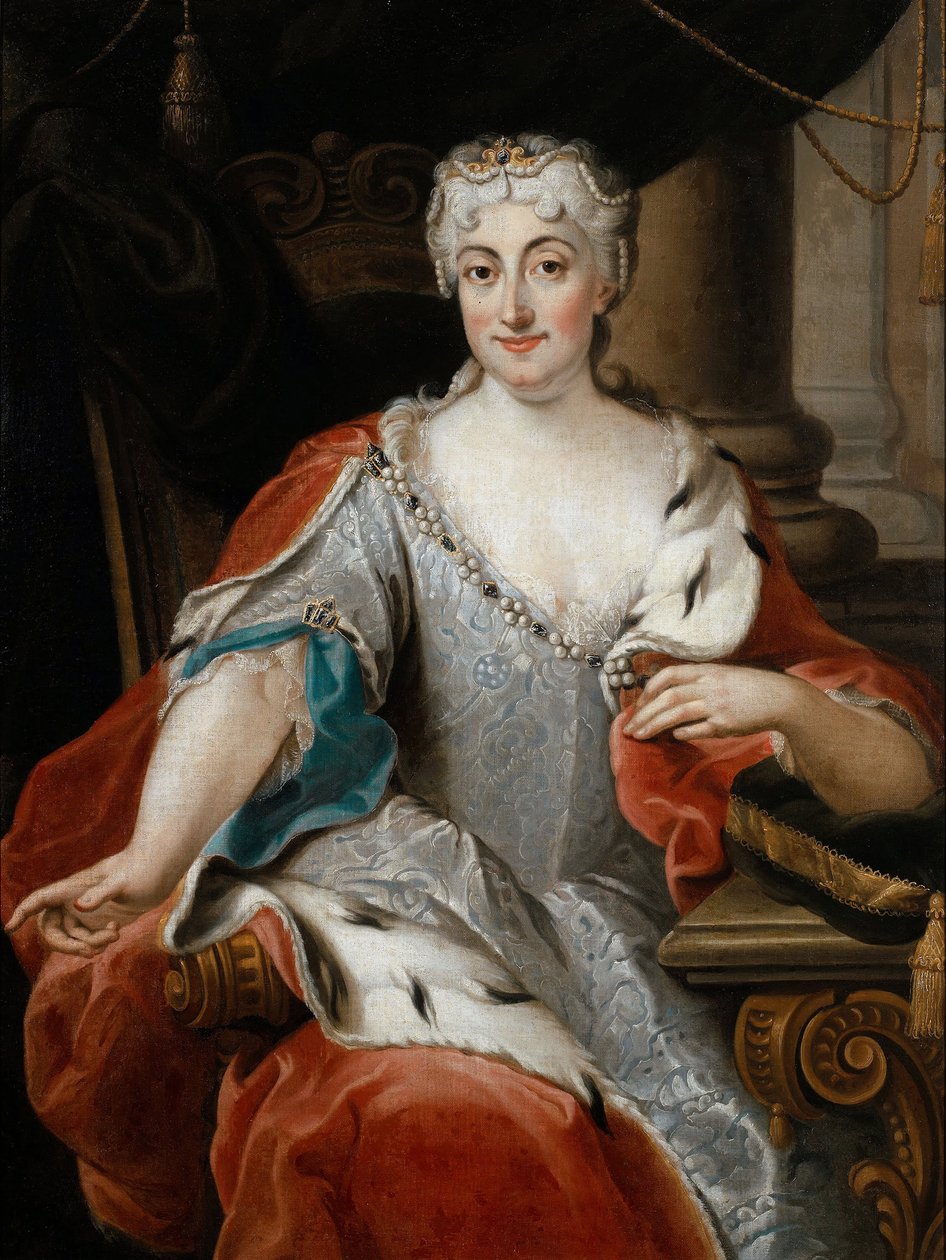 Marie-Clementine Sobieska (Marie Clementine) - Portret Marii Clementine Sobieskiej (1702-1735) - Ghezzi, Pier Leone (1674-1755) - ok. 1735 - Olej na drewnie - 115x86 - Muzeum Pałac w Wilanowie autorstwa Pier Leone Ghezzi
