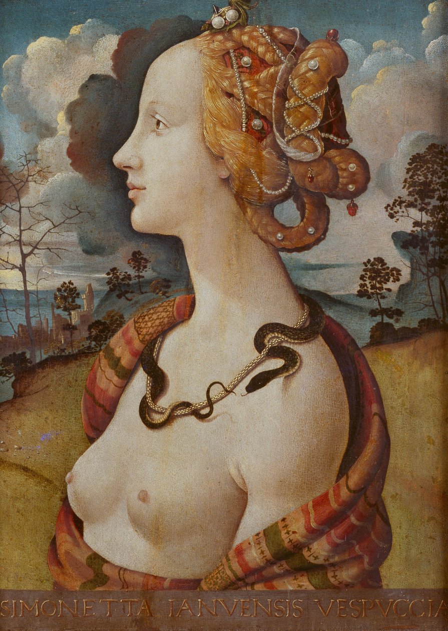 Portret kobiety powiedział o Simonetcie Vespucci autorstwa Piero di Cosimo