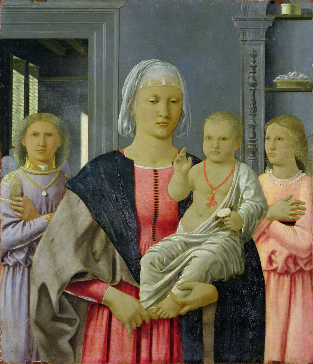 Madonna z Senigalii z Dzieciątkiem i dwoma aniołami, ok. 1470 (tempera na płycie) autorstwa Piero della Francesca