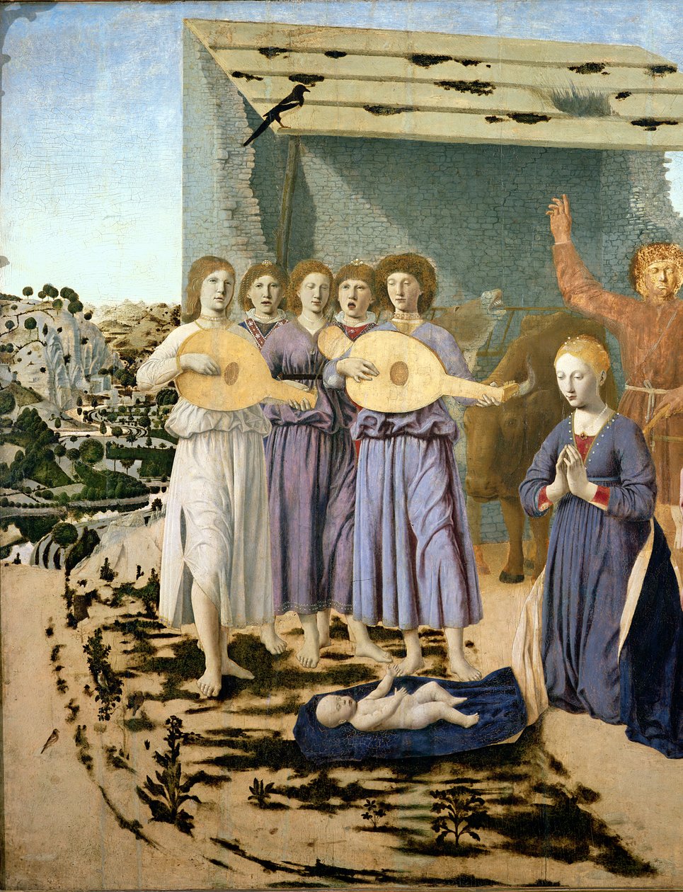 Narodzenia 1470-75 (tempera na desce) (detal 5240) autorstwa Piero della Francesca