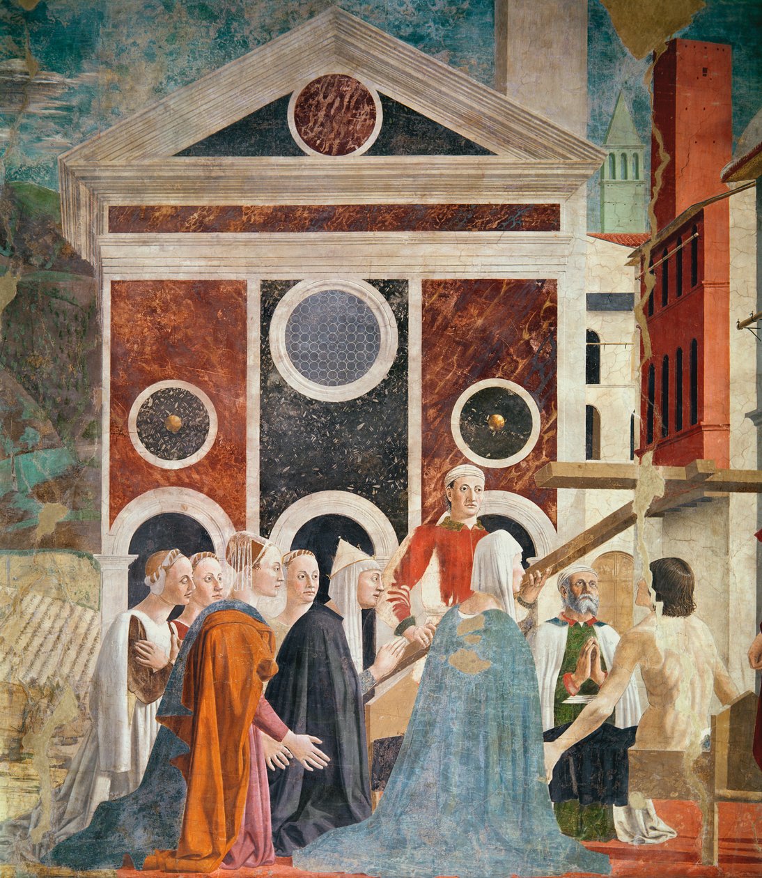 Weryfikacja Prawdziwego Krzyża, c.1452-59 (szczegół) autorstwa Piero della Francesca