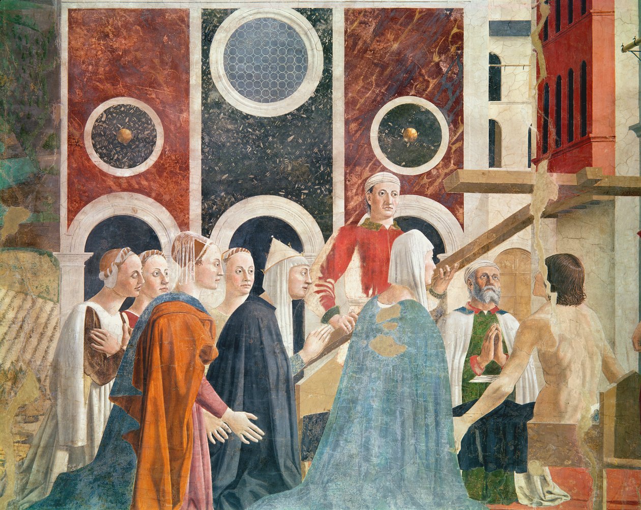 Weryfikacja Krzyża Świętego, ukończona 1464 (szczegół) autorstwa Piero della Francesca