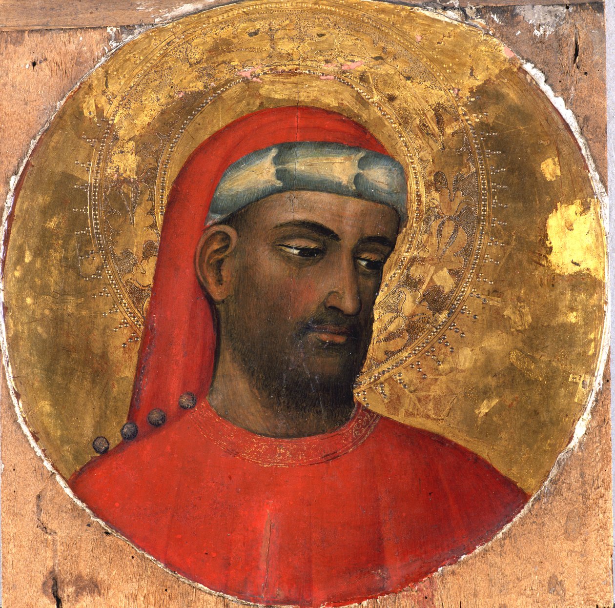 Tondo z portretem św. Kosmosu, przed 1420 (tempera na drewnie topoli) autorstwa Piero di Alvaro