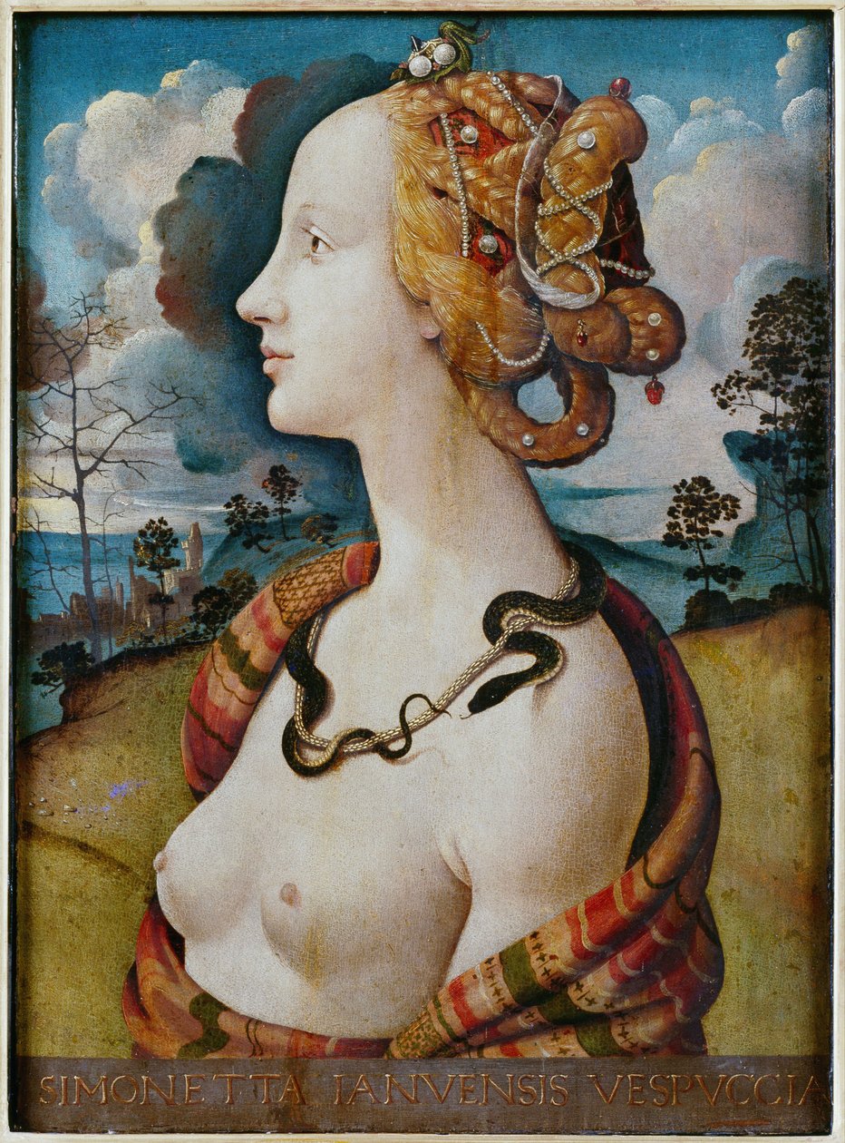 Portret kobiety powiedział o Simonetcie Vespucci autorstwa Piero di Cosimo