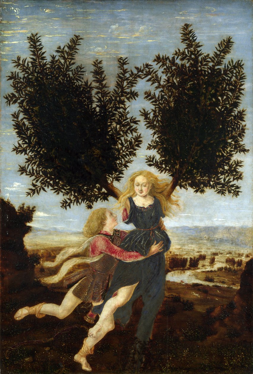 Apollo i Daphne autorstwa Piero del Pollaiolo