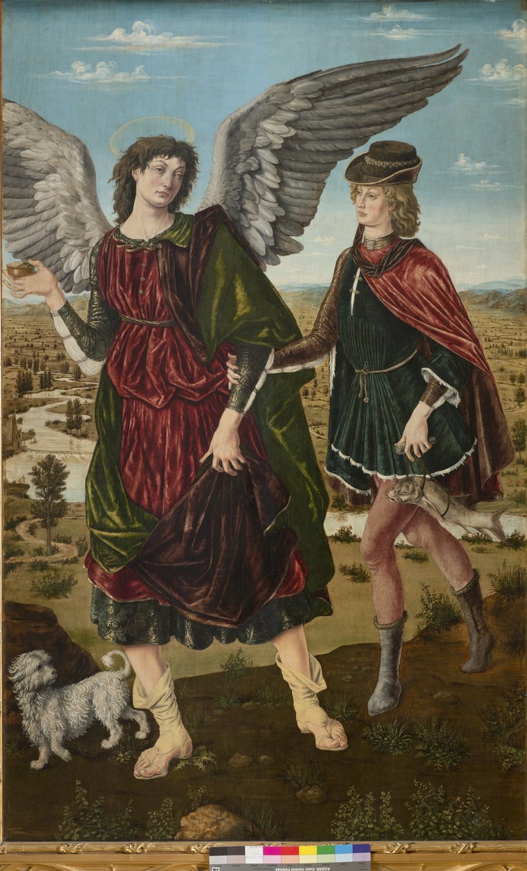 Archanioł Rafał i Tobiasz, 1465-70 autorstwa Piero del Pollaiolo