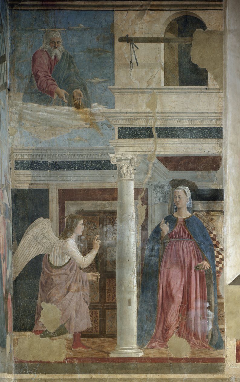 Zwiastowanie - Fresk, ok.1455 autorstwa Piero della Francesca