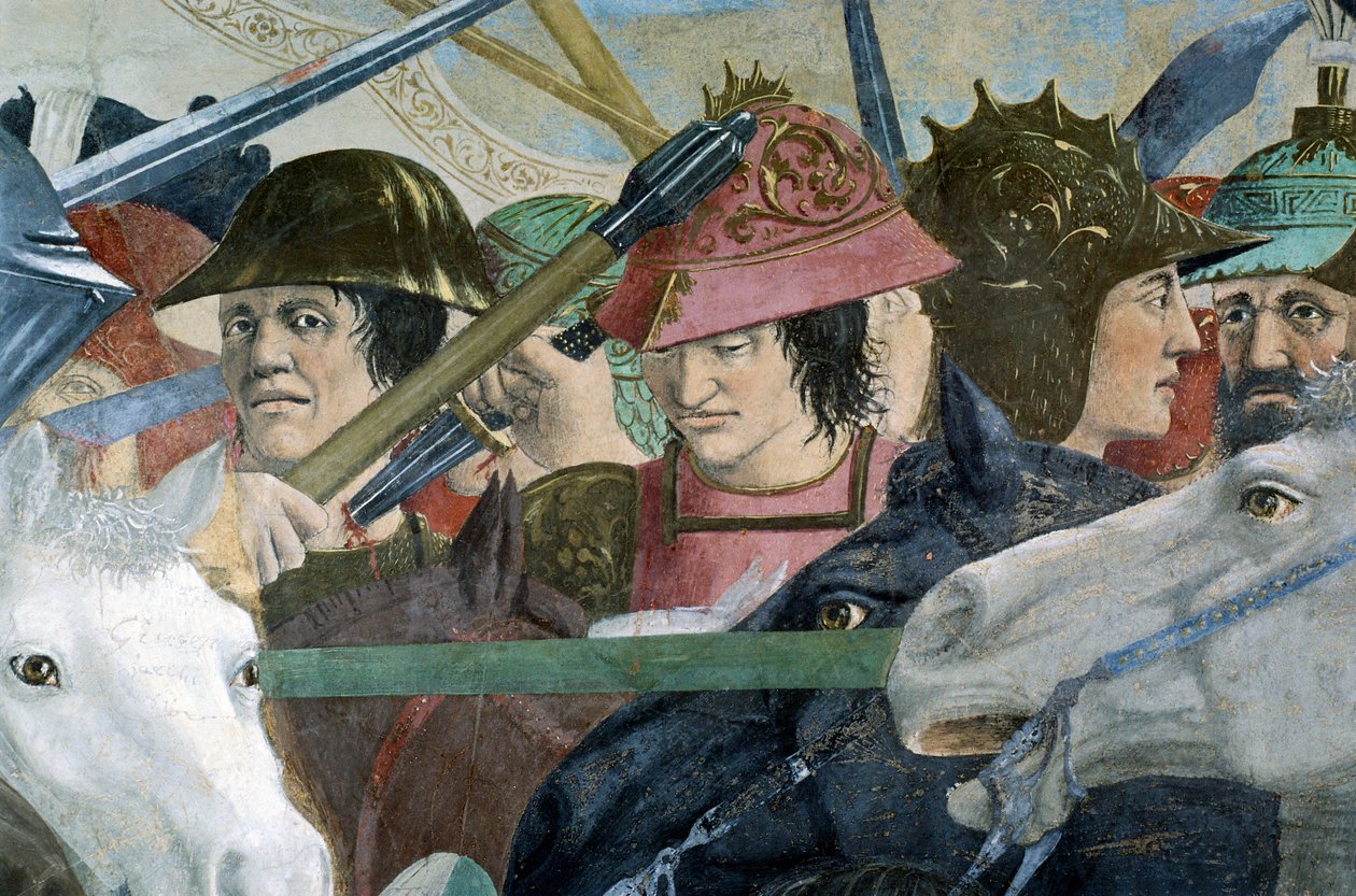Fragment z Legendy o prawdziwym krzyżu ukazujący bitwę Herakliusza I z Bizancjum przeciwko Chosroesowi II, autorstwa Piero della Francesca autorstwa Piero della Francesca