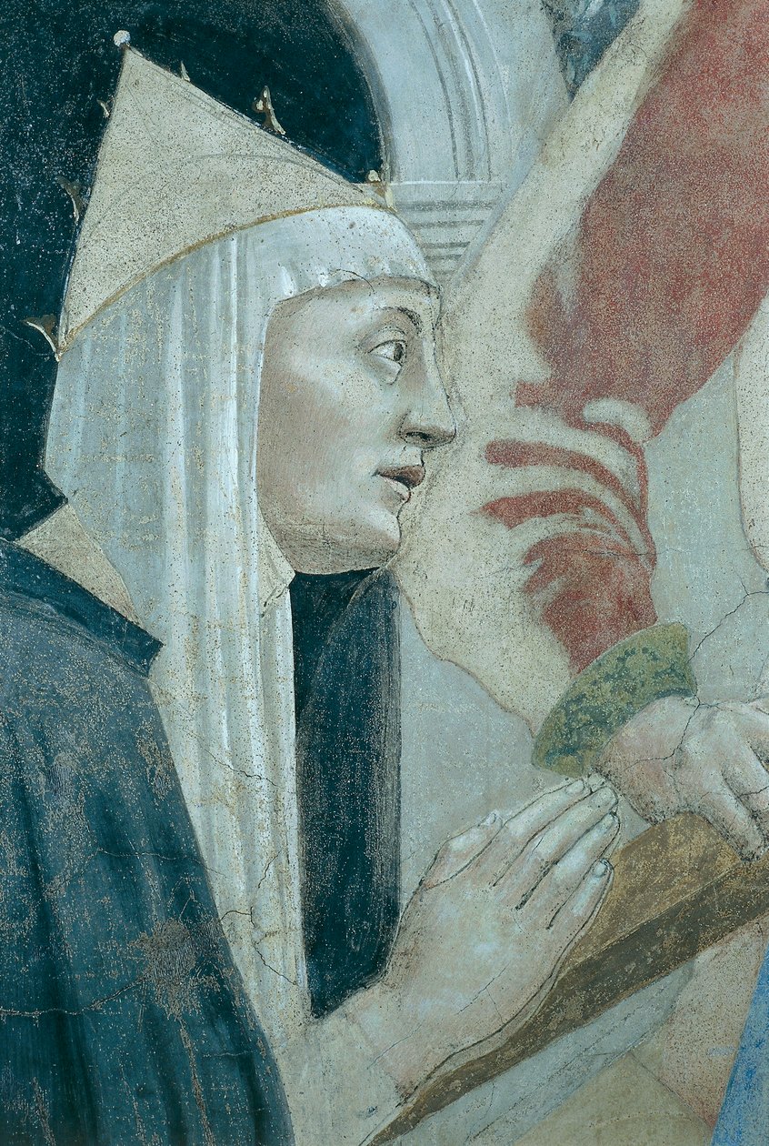 Fragment „Legendy o prawdziwym krzyżu” przedstawiający odkrycie i weryfikację prawdziwego krzyża przez Piero della Francesca autorstwa Piero della Francesca