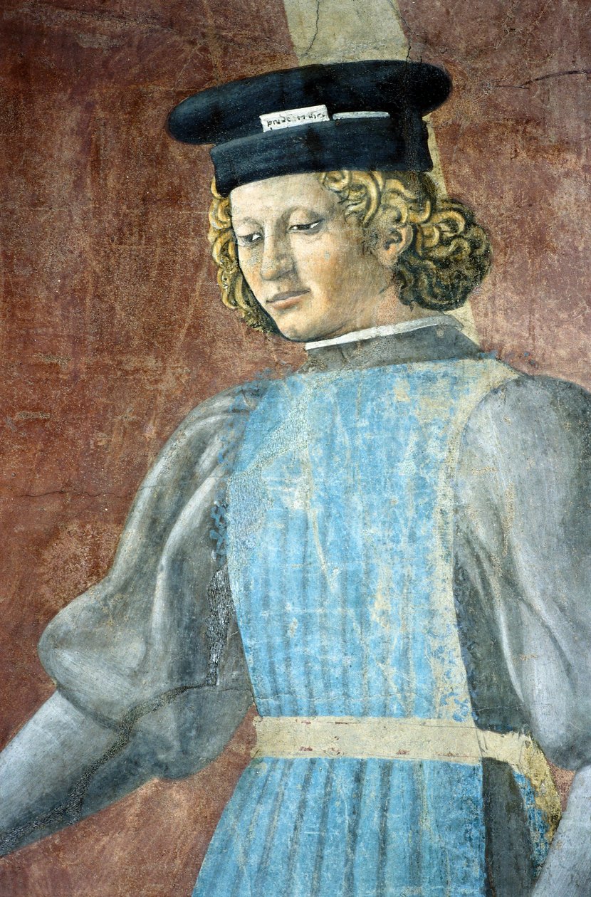Fragment z Legendy o prawdziwym krzyżu ukazujący tortury Żyda, Piero della Francesca autorstwa Piero della Francesca
