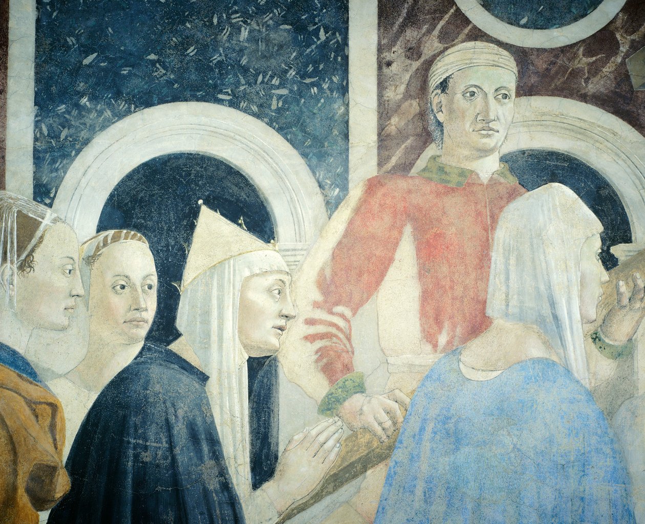 Detal z Legendy Prawdziwego Krzyża przedstawiający odkrycie i weryfikację Prawdziwego Krzyża, autorstwa Piero della Francesca autorstwa Piero della Francesca