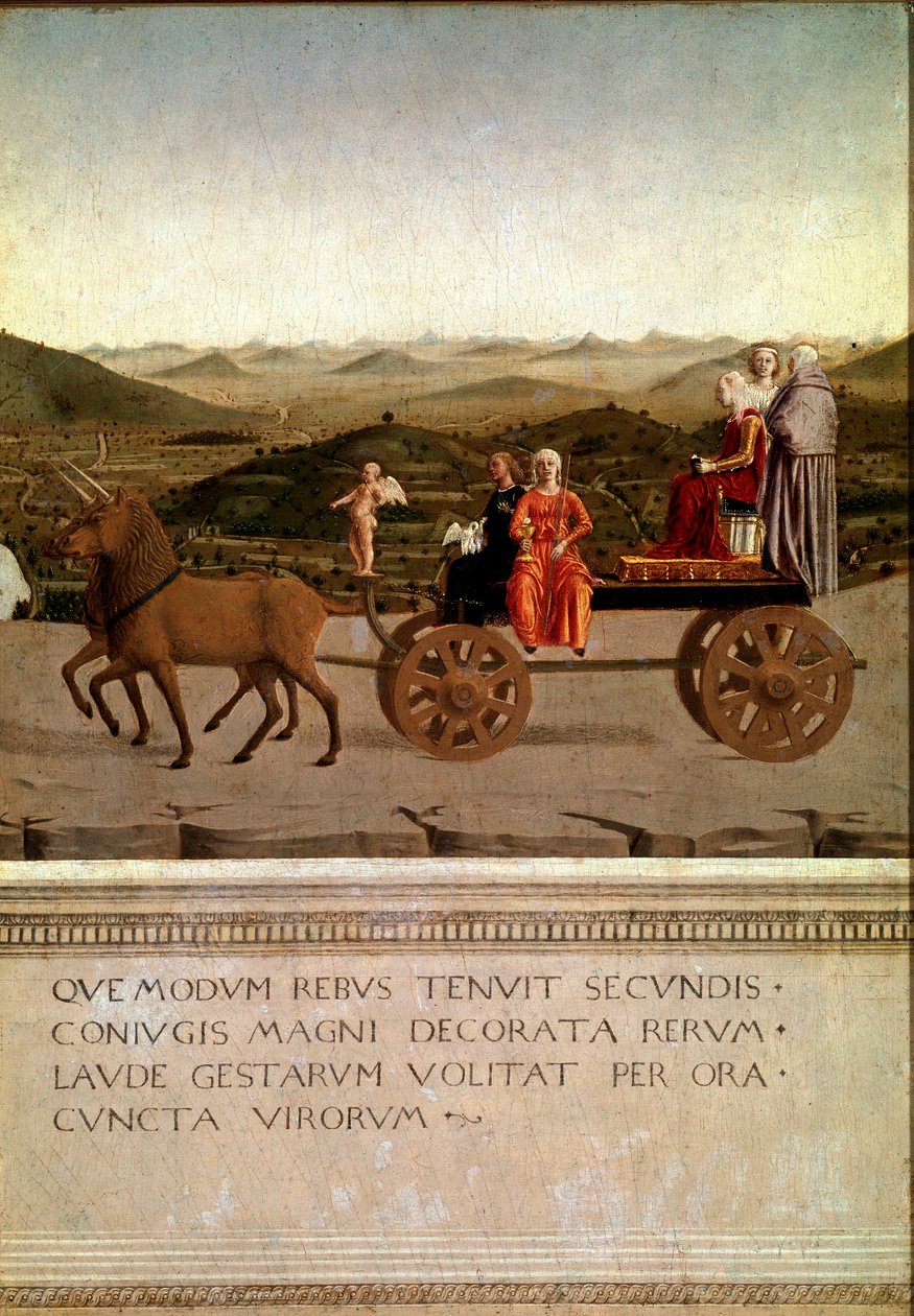 Dyptyk triumfalny Federico da Montefeltro i Battisty Sforzy, detal (Tempera na drewnie autorstwa Piero della Francesca