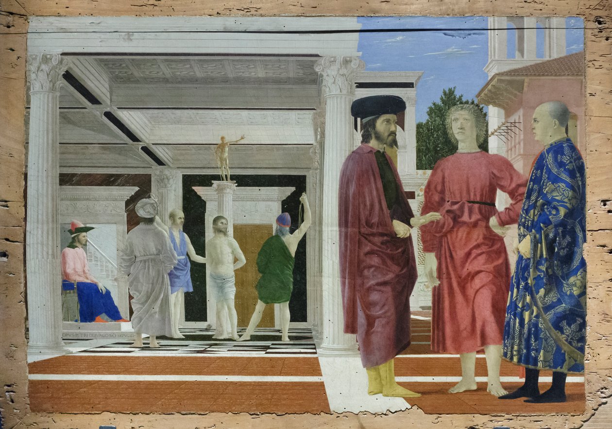 Biczowanie Chrystusa, ok. 1452 (tempera na panelu) autorstwa Piero della Francesca