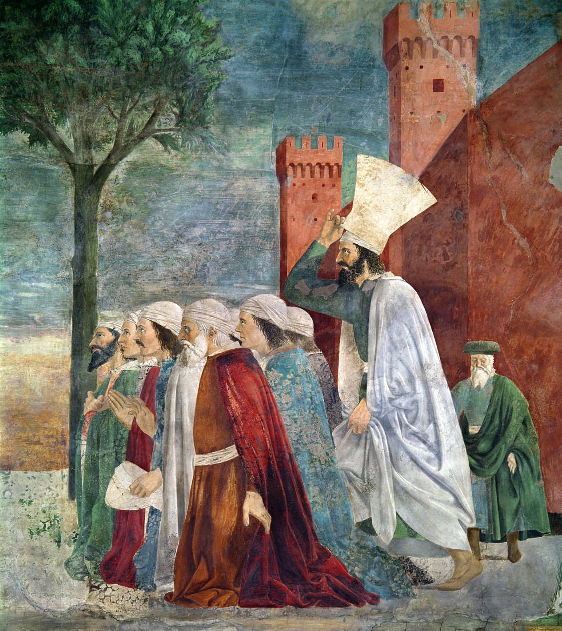 Herakliusz ok. 575-641 Przywraca krzyż Jerozolimie, z cyklu Legenda o prawdziwym krzyżu, ukończony 1464 fresk z 58287 autorstwa Piero della Francesca
