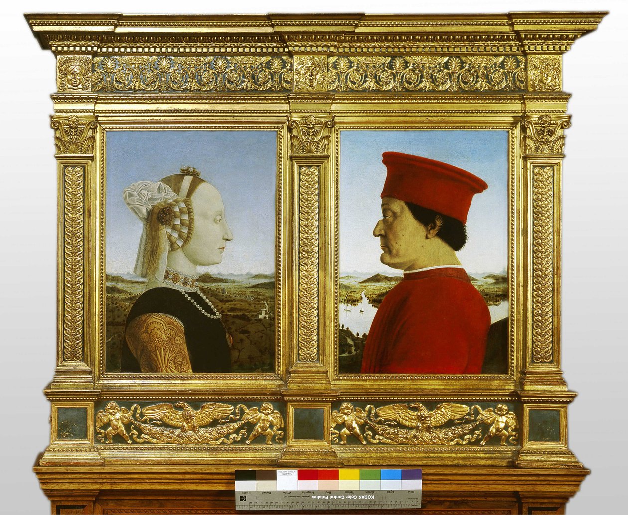 Portrety Federico de Montefeltro (Frederic de Montefeltre), księcia Urbino (1422-1482) i Battisty Sforzy (1446-1472) s autorstwa Piero della Francesca