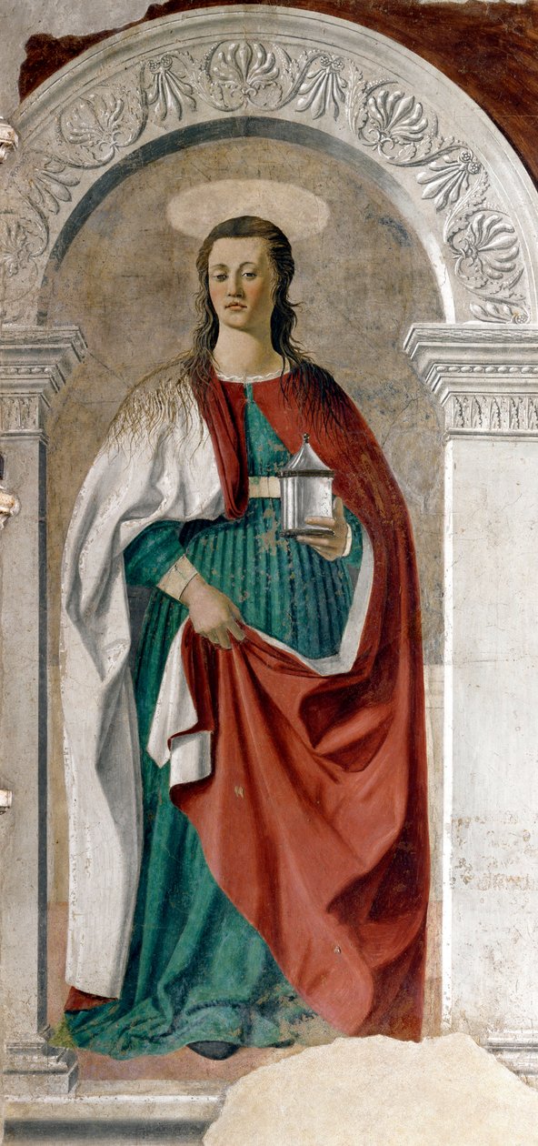 Fresk św. Marii Magdaleny autorstwa Piero della Francesca (1415 / 20-1492) ok. 1460 r. Niedz 190x180 cm Arezzo, katedry autorstwa Piero della Francesca