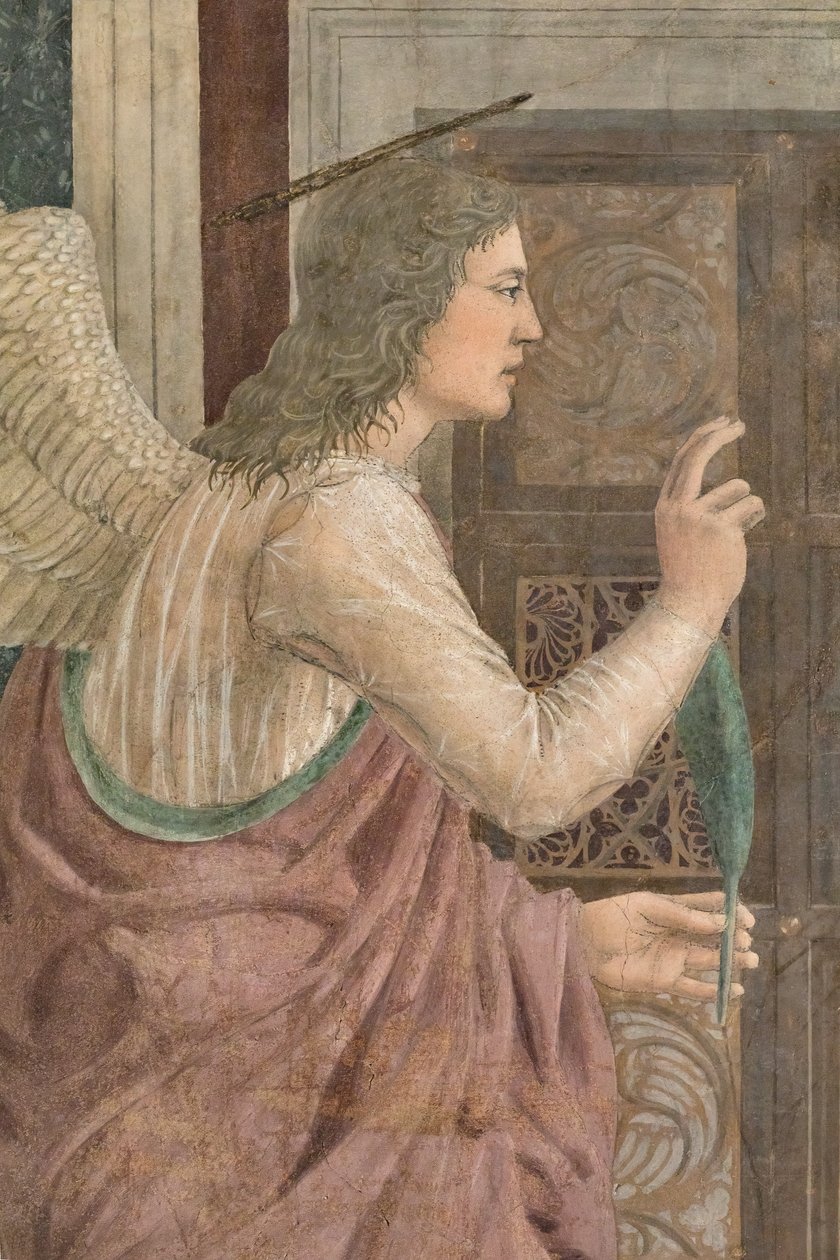 Zwiastowanie, szczegół Opowieści o prawdziwym krzyżu (fresk) autorstwa Piero della Francesca