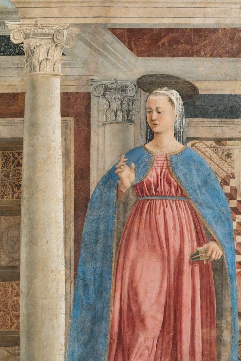 Zwiastowanie, szczegół Opowieści o prawdziwym krzyżu (fresk) autorstwa Piero della Francesca